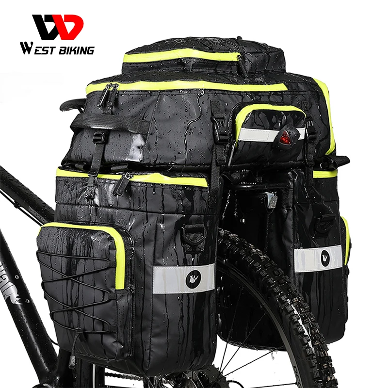 

WEST BIKING 3 in 1 Bike Bags Backpack Saddle Rear Rack Trunk Bag Cycling MTB Shoulder Bags 75L Capacity Waterproof Bicycle Bag