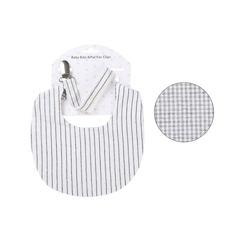 

GXMB Soft Pure CottonBaby Double-sided Bib with Detachable Chain for Newborn Infant Drooling Saliva Towel Feeding Smock