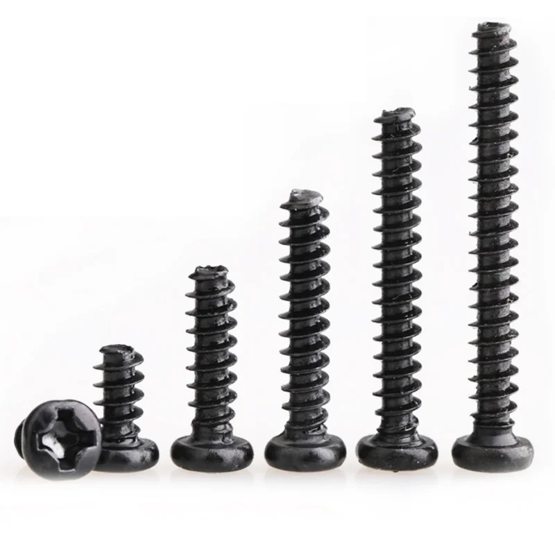 

Винты Philips самонарезающие с плоской головкой, черные мини-винты с плоской головкой, с крестообразной круглой головкой, m2, 6, 3, 5 М4, 50 шт.