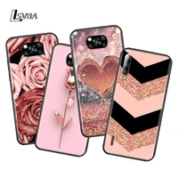love rose gold style for xiaomi poco x3 nfc m2 x2 f2 c3 m3 f1 pro mi play mix 3 a3 cc9e a2 a1 6 5 lite phone case