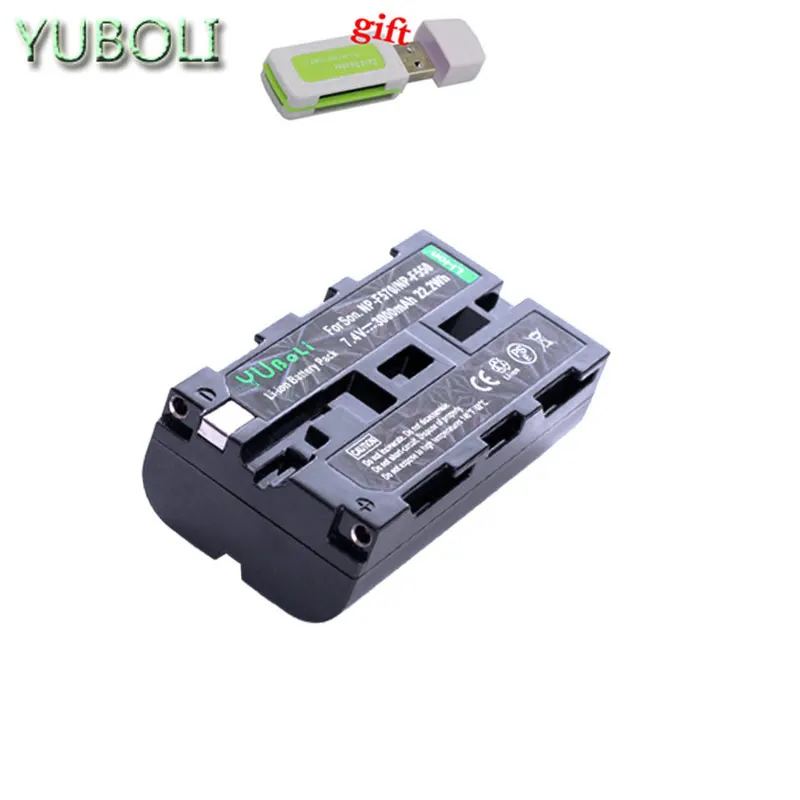 1battery 1 шт. 3000 мА/ч, NP-F550 NP F550 NPF550 Перезаряжаемые литий-ионные батареи для sony NP-F530 NP-F570 NP-F730 NP-F750 Hi-8 - Цвет: 1battery
