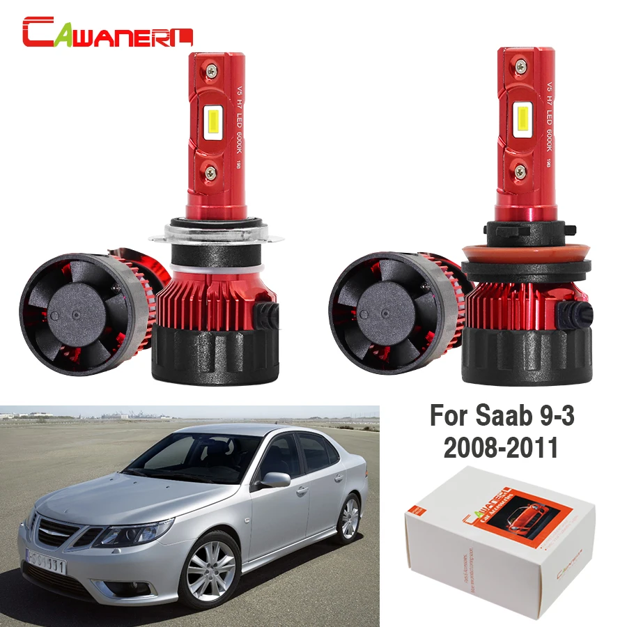 Cawanerl 4 X автомобиля Светодиодный лампа фары высокий низкий пучок 9000LM белый H7 H11 12V