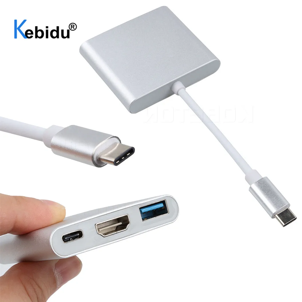 Kebidu USB 3 0 Тип C до 4K адаптер конвертер HDMI подходит для мужчин и женщин Hub Macbook Air - Фото №1