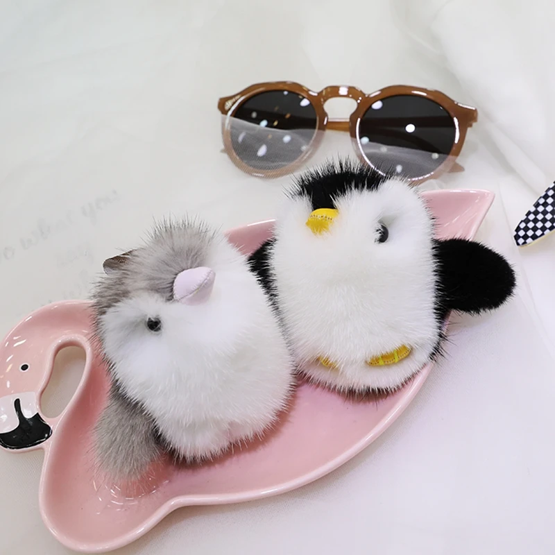 

Q version of small penguin imported mink hair small penguin fur pendant bag fur accessories key chain