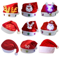 christmas hat light up cap led new year navidad cap snowman elk santa claus hats for kids adult xmas gift party decorati