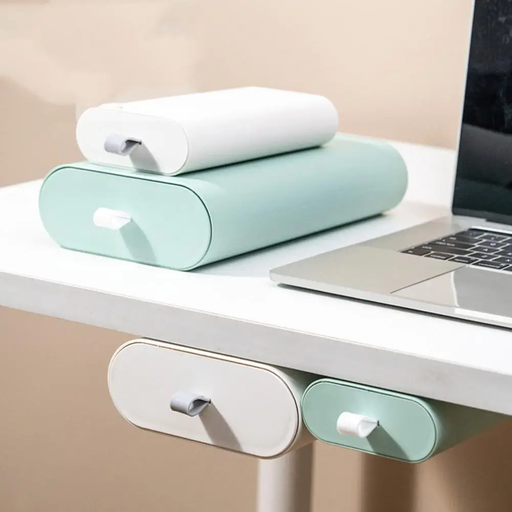 

1pcs Storage Holder Self Adhesive Hidden Storage Design Plastic Saving Space Under Desk Storage Organizer Home Office Stationery