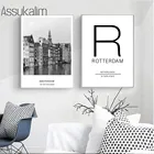 Плакаты с изображением города Амстердам, плакаты с широтой и долготой, черные и белые плакаты с цитатами, современные настенные украшения