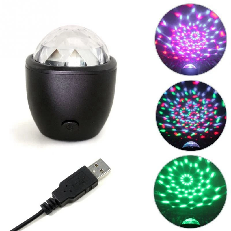 Mini Voice Activated Usb Crystal ic Ball Led Stage Disco Projector Party Lights Flash Dj for Home Ktv Bar Car | Лампы и освещение