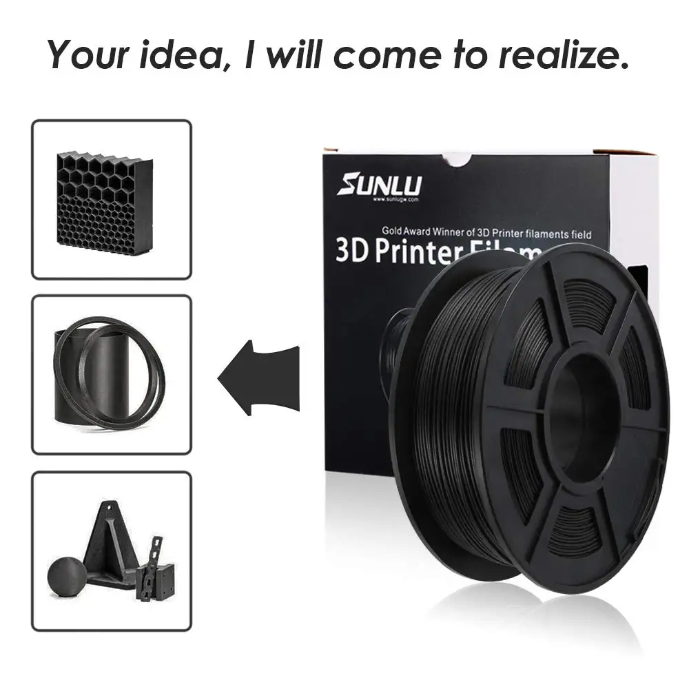 SUNLU PLA Carbon Fiber 3D Printer Filament 1.75mm fast ship new 3D Printing filament 1KG Low Odor Dimension 0.02mm 3d пластик