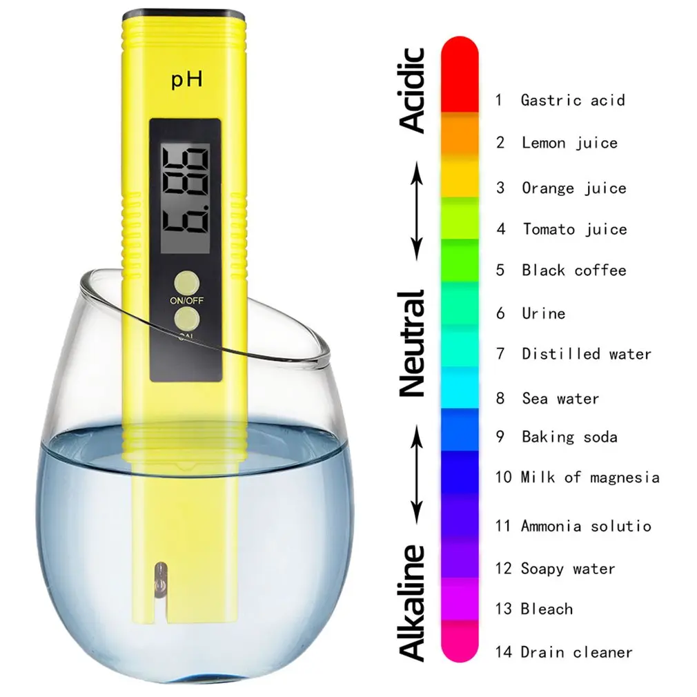 

Цифровой измеритель PH, тестер с ЖК дисплеем и автоматической калибровкой, точность 0,1, для аквариума, бассейна, воды, вина, мочи