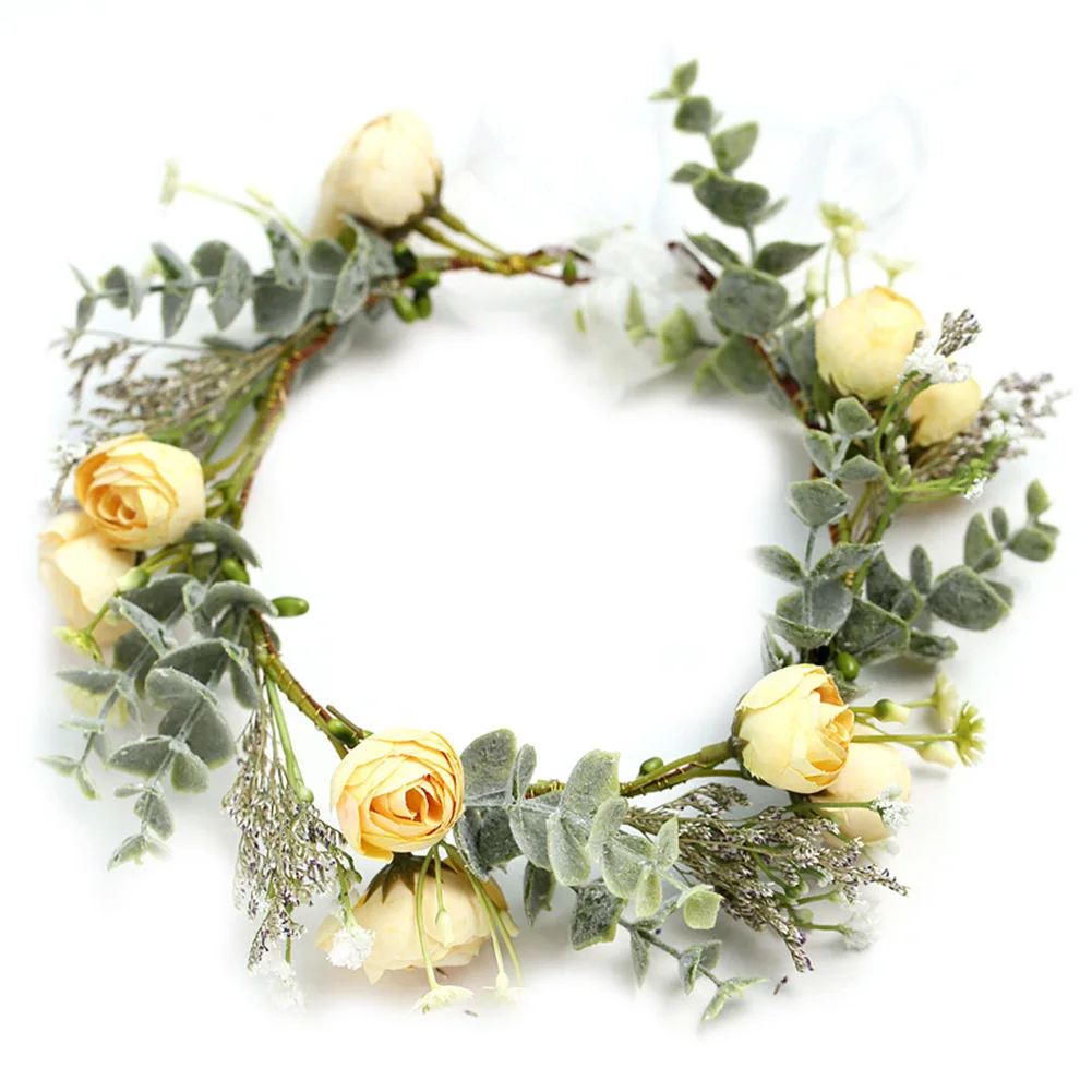 Платье невесты с цветочным принтом Корона повязка на голову фотография