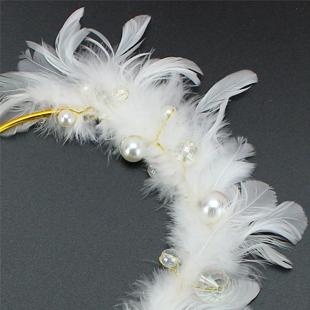 Feather Fake Pearl Ring Cake Topper Romantic Wedding Birthday Party Decoration  Lovely Gifts Insert Party Decor images - 6