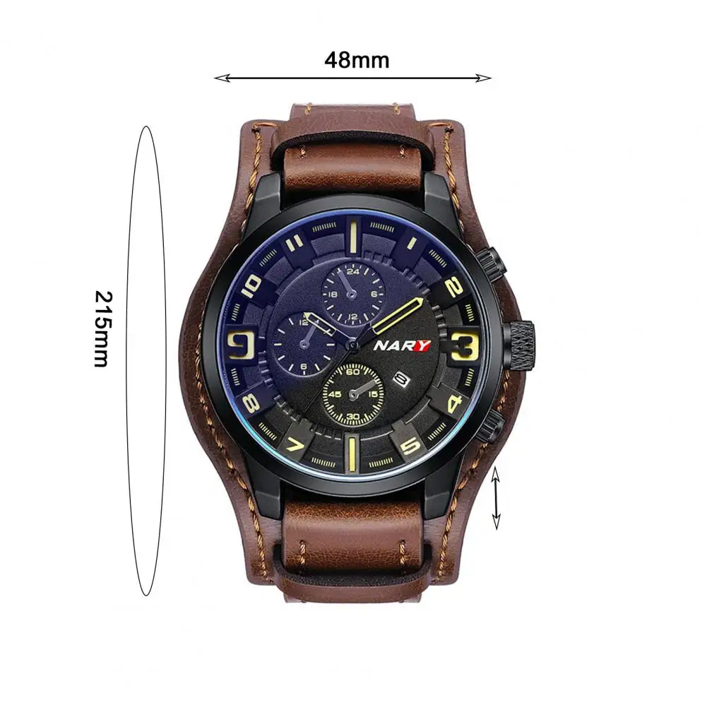 

NARY Men Faux Leather Band Life Waterproof Luxury Watches Male Clocks Date Sport Clock Leather Strap Quartz Business Watch Gift
