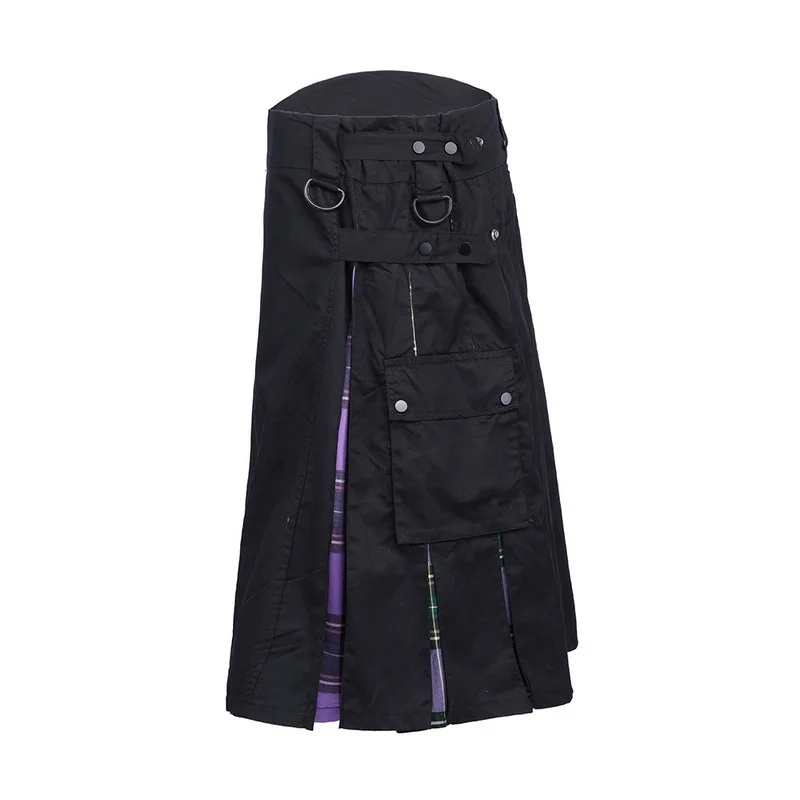 SHUJIN шотландская Мужская Kilt традиционная юбка Мужчины Весна Осень клетчатая юбка пояс плиссированная Готическая панк Классическая Ретро Шотландка