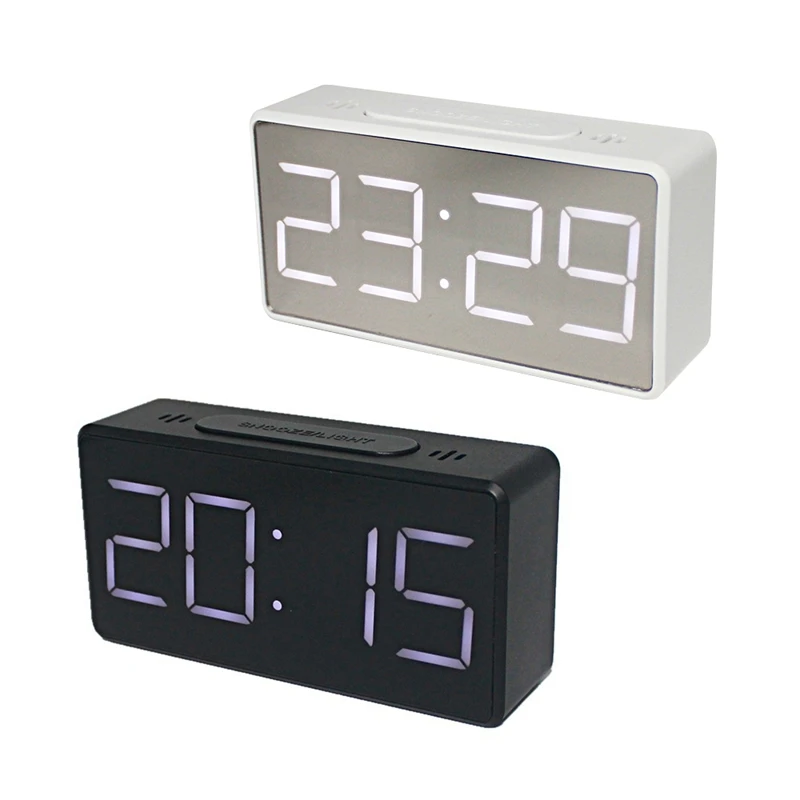 Электронный зеркальный будильник с ЖК-дисплеем цифровые настольные часы