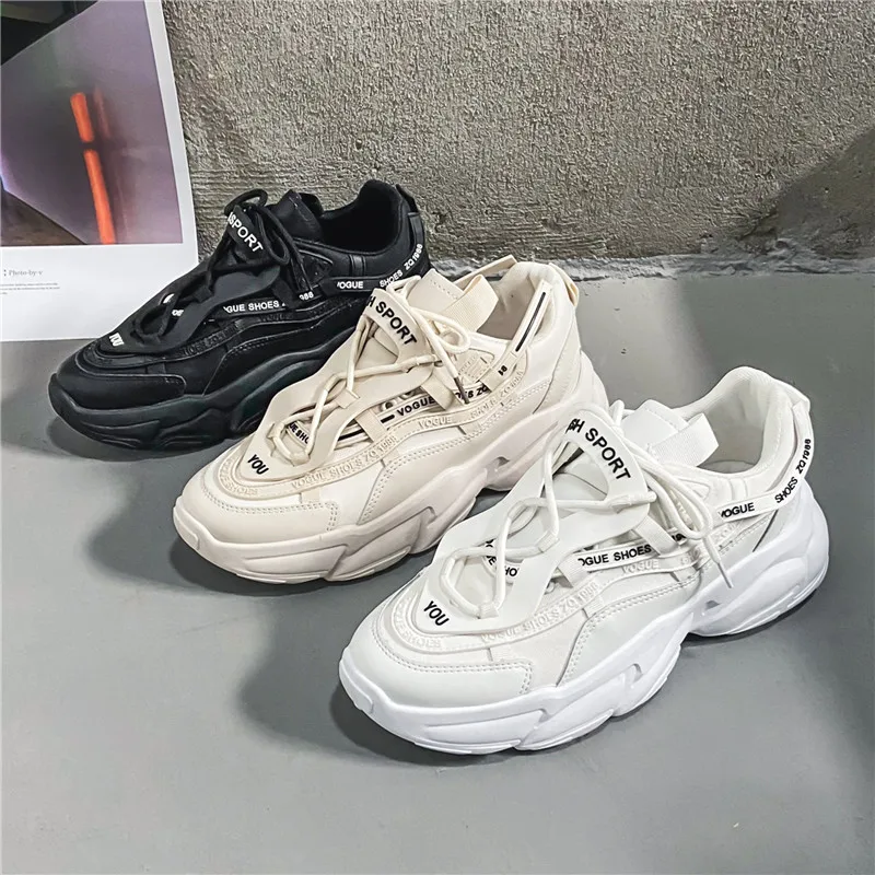 

2021 Spring New Men's Shoes Fashion Trend Black White Gray Sneakers Light Breathable Summer Lace-up Old Shoes Zapatos De Hombre