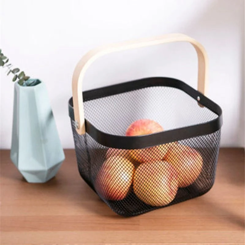 

Basket Metal Basket Fruit and Vegetable Food Storage Storage Basket Shopping Basket