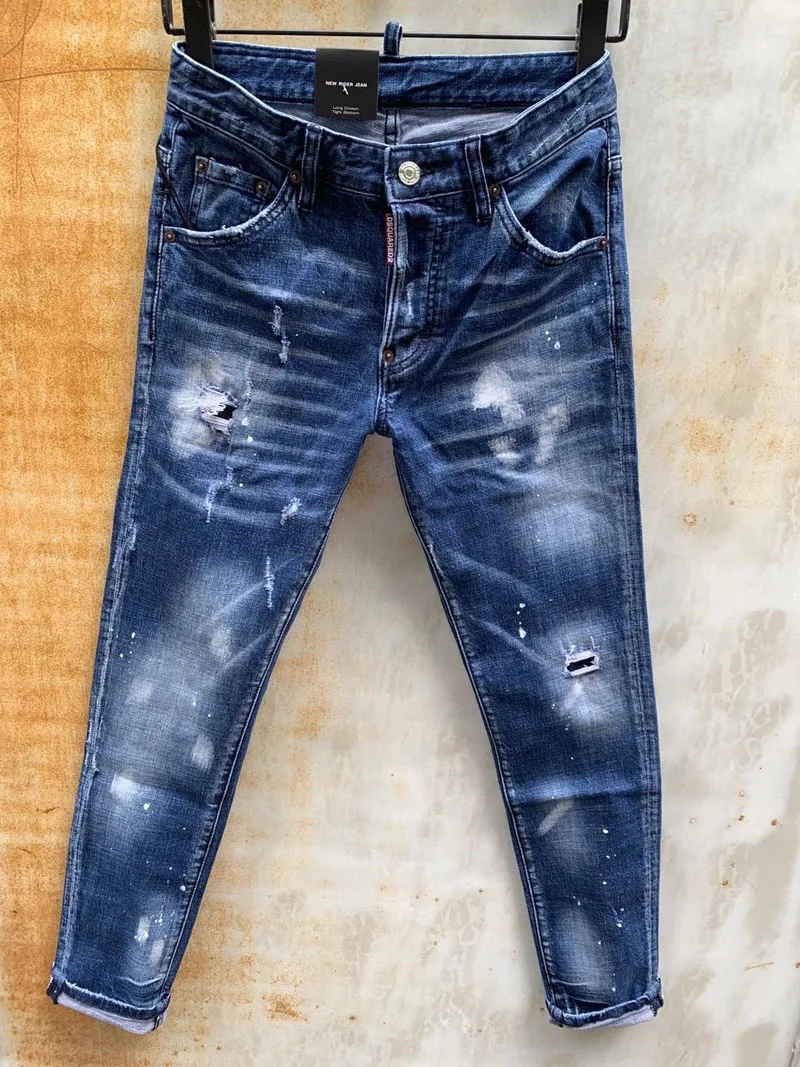 

Новые мужские/мужские 2021 рваные D2 байкерские узкие джинсы мужские брюки DSQ2 DSQ009