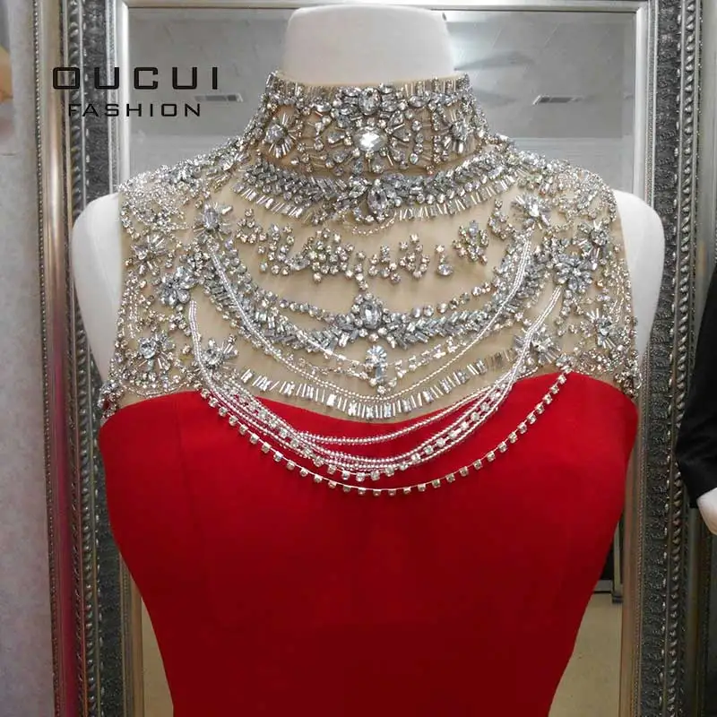 Женское вечернее платье русалки с разрезом спереди рукав крылышко арабский