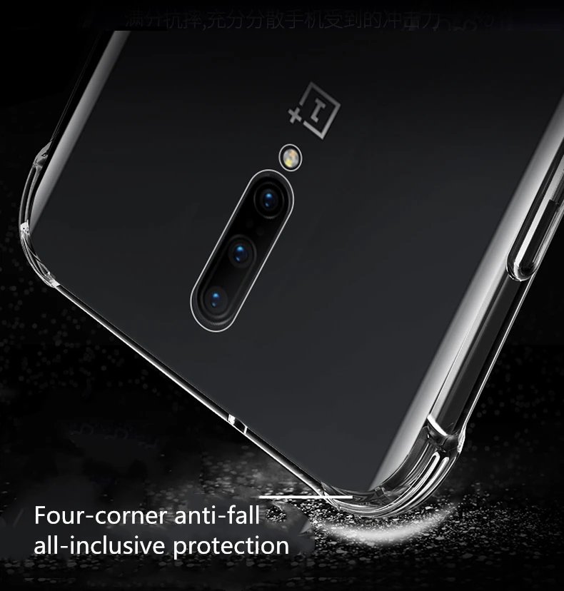 Для oneplus 7 pro чехол анти-осенний Мягкий ТПУ силиконовый чехол для oneplus 1,5 мм толстый прозрачный чехол для oneplus 7 pro
