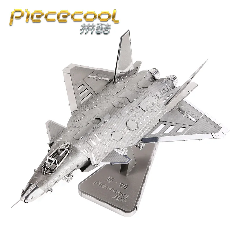 

MMZ MODEL Piececool 3D Metal Puzzle J20 jets plane Model kits DIY Laser Cutting Assemble Jigsaw Toy GIFT For Adults