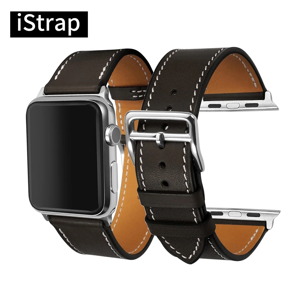 Ремешок iStrap 38 мм 42 черный Высококачественный ремешок из натуральной кожи для iWatch