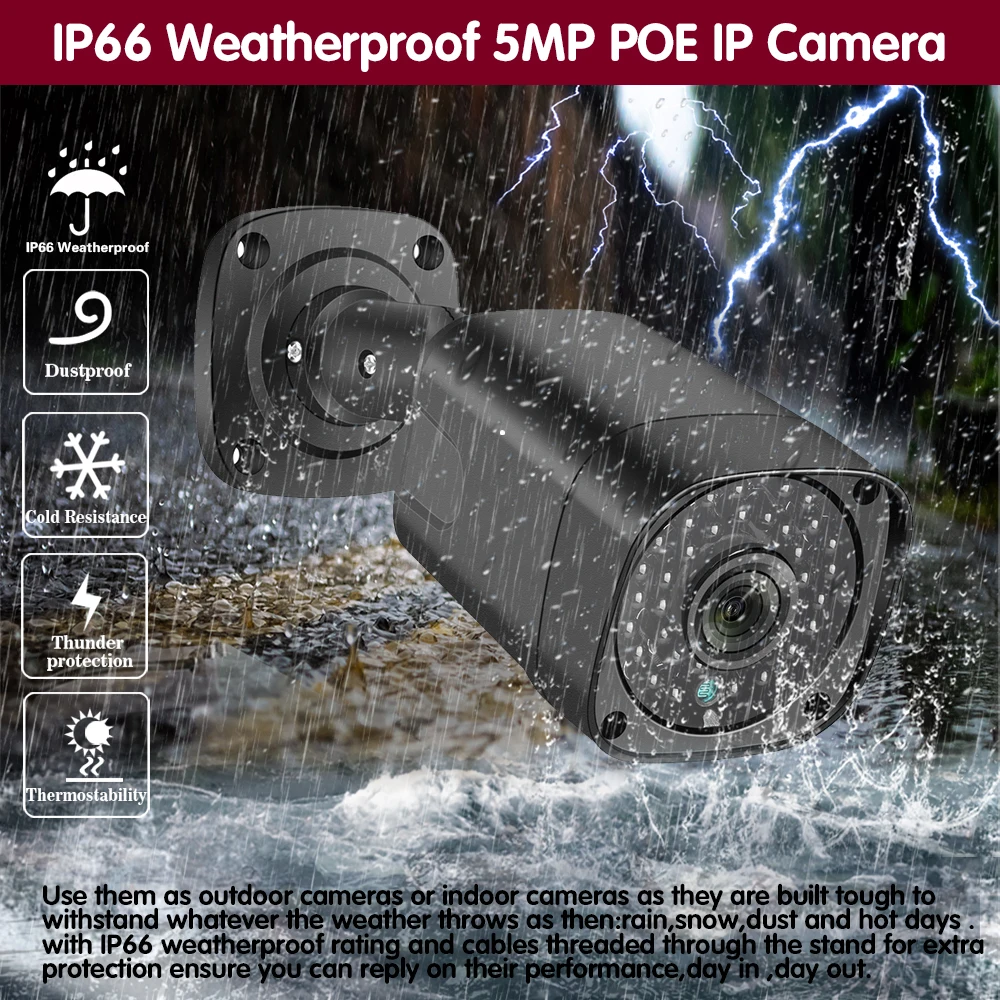 H.265 8CH 5MP POE NVR комплект CCTV система безопасности HD 1080P аудио IP камера ИК наружный P2P
