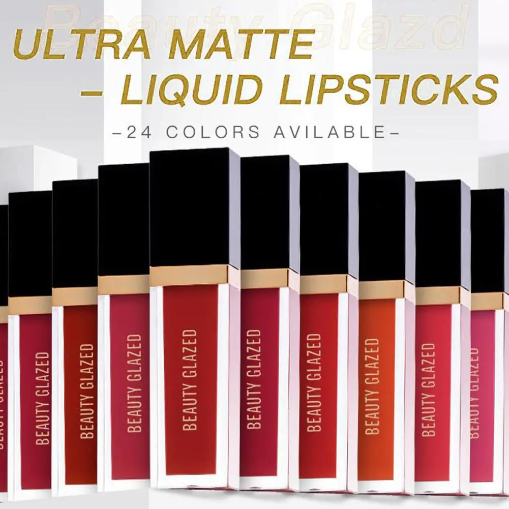 BEAUTY GLAZED Matte Non Sticky Moisturizing Lasting Liquid Lip Gloss Lipsticks |