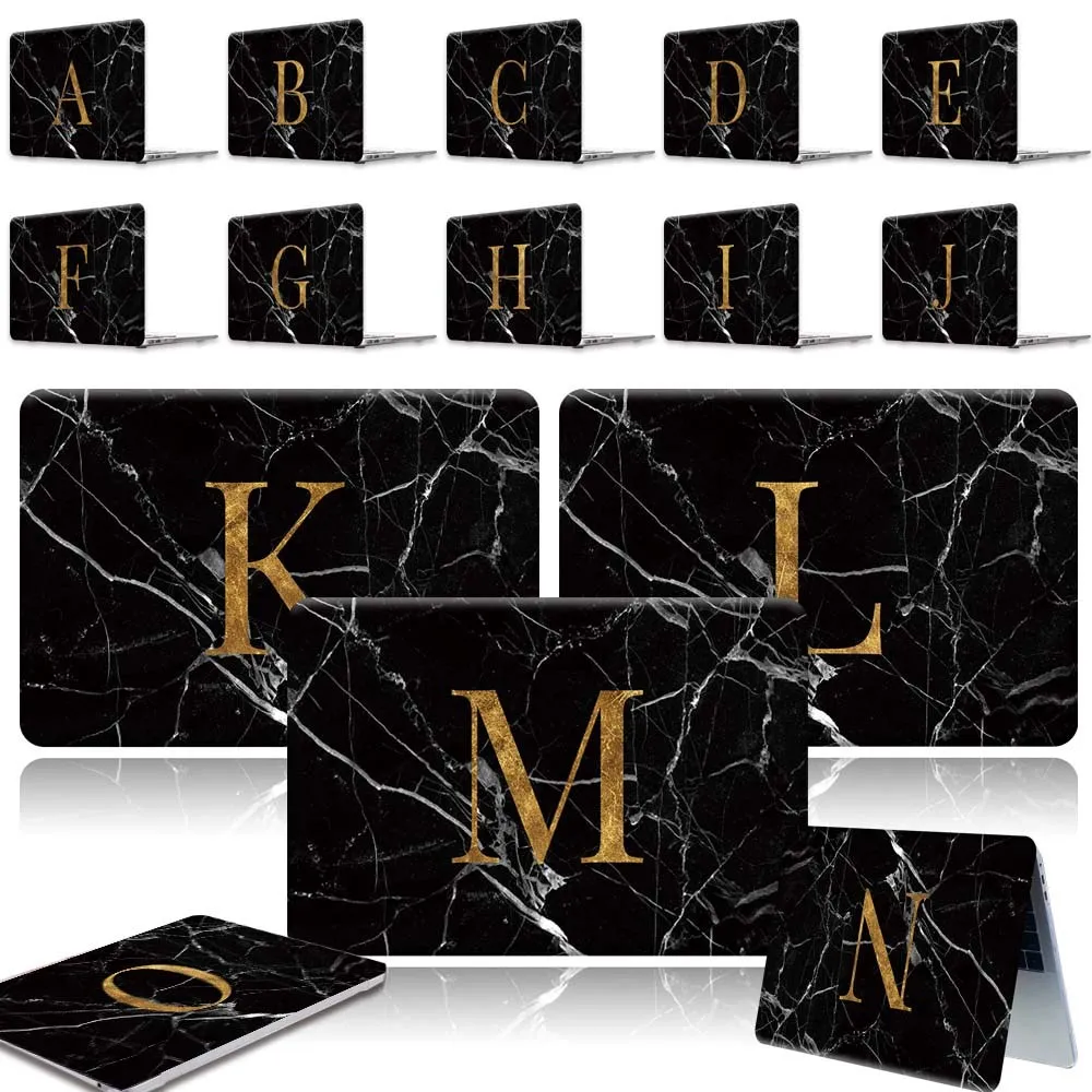 

For Apple MACBOOK Air 11"13"/New Air 13"(Touch ID) printed Black marble Laptop Shell cover case For A1932 A2179(Touch ID) 2020