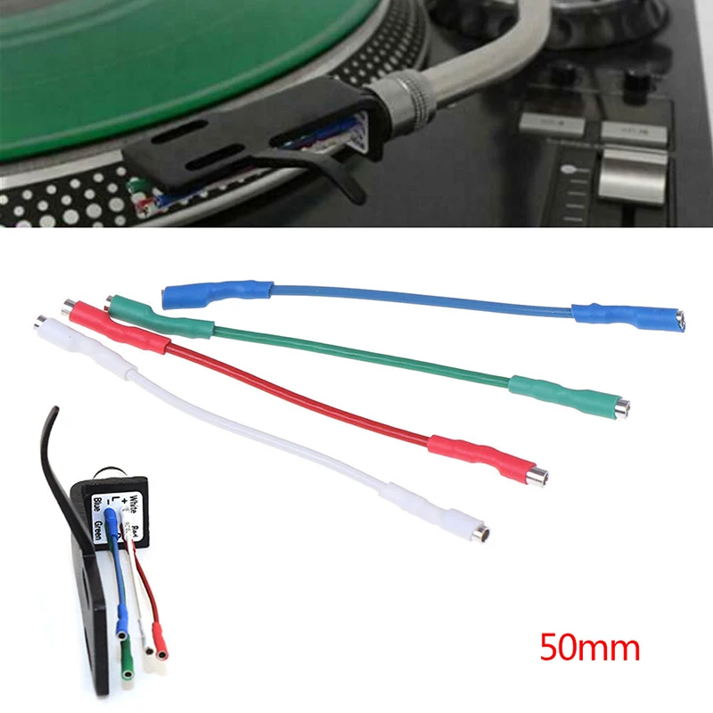 

4 Pcs 50mm 5N Pure Sliver Leads Header Wire Cable Universal For 1.2-1.3mm Pins Turntable Phono Headshell