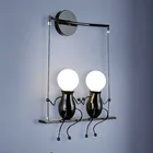 Модная креативная светодиодная настенная лампа, Подвесная лампа, прикроватная лампа, Современная Скандинавская кукла, украшение детской комнаты, Подвесная лампа E27