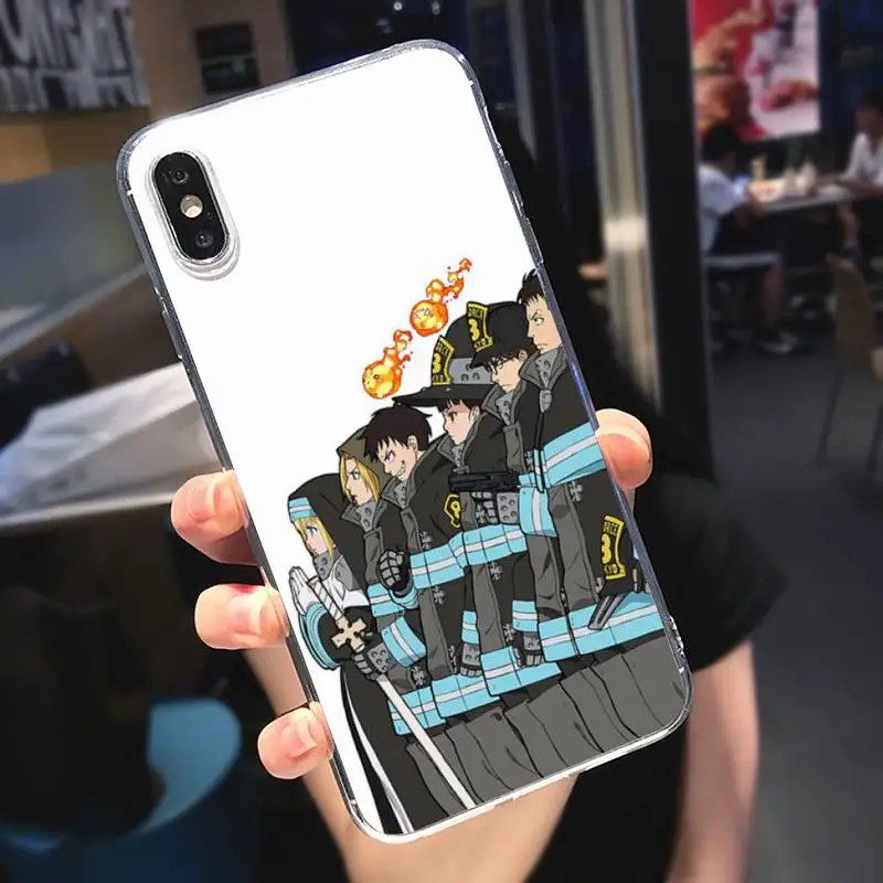 

Fire Force Japan anime Phone Case Transparent for iPhone 6 7 8 11 12 s mini pro X XS XR MAX Plus