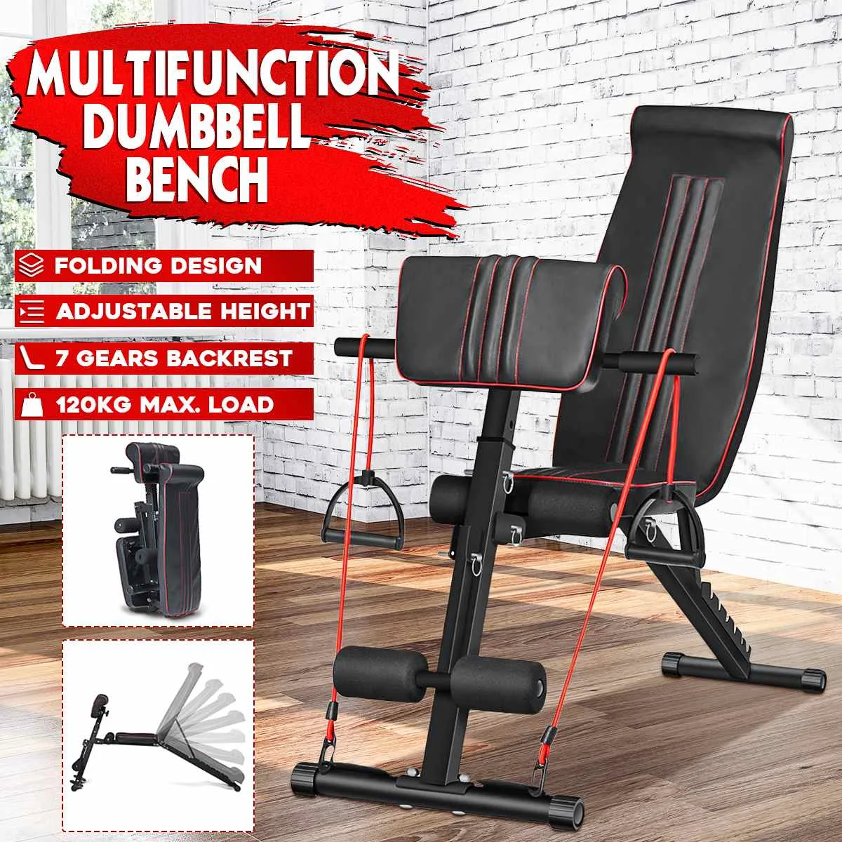 

Adjustable Sit Up Bench Multi-position Comfortable Stable Durable Multi-functional Steel Fitness Workout Bench Exercise Training
