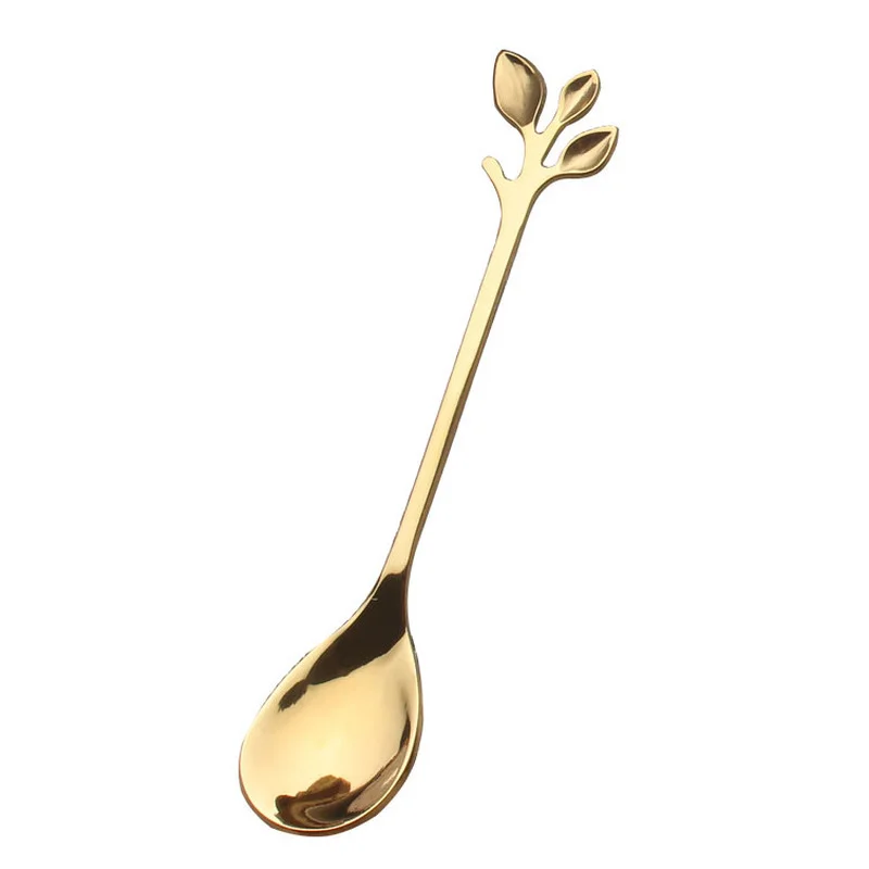 Ложка в скандинавском стиле с листьями креативная ложка из нержавеющей стали