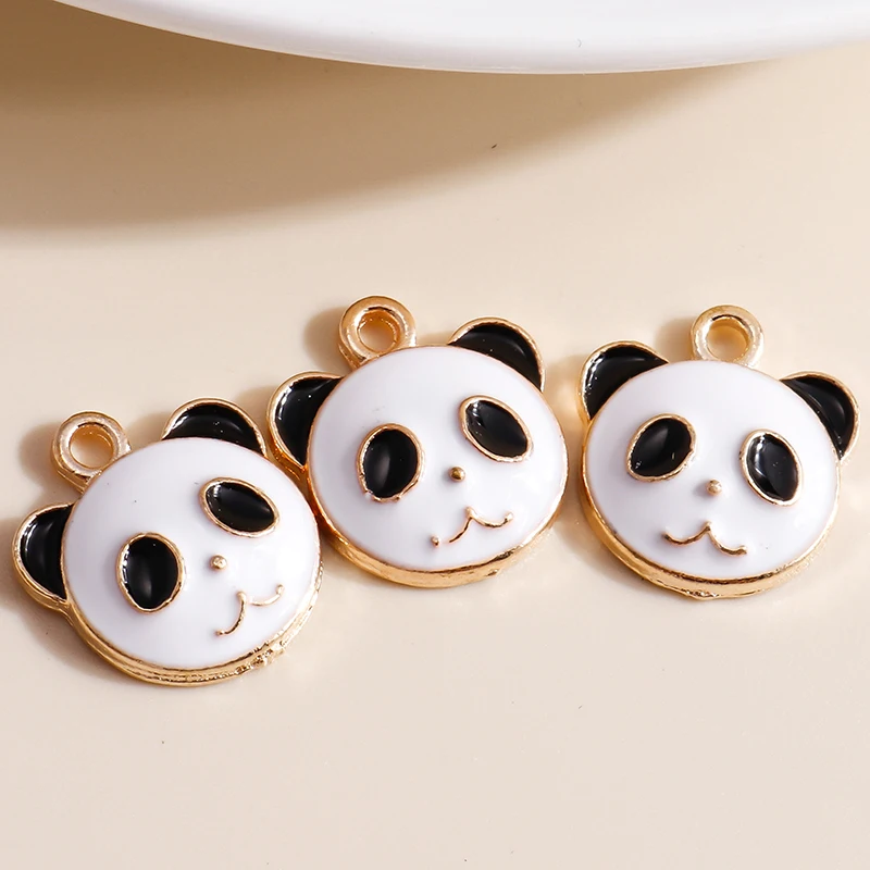 

10pcs 16*17mm Cute Panda Charms for Jewelry Making Enamel Animal Charms DIY Pendants Earrings Necklaces Accessories