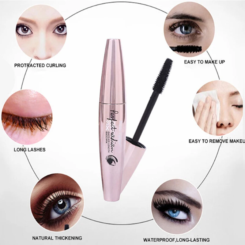 

Mascara 4D Fiber Lashes Silk Mascara Waterproof Thick Black Lash Eyelash Extension Lengthening Eyes Makeup