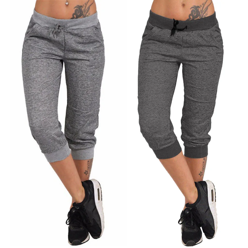 Повседневные обтягивающие брюки карандаш Женские однотонные спортивные на