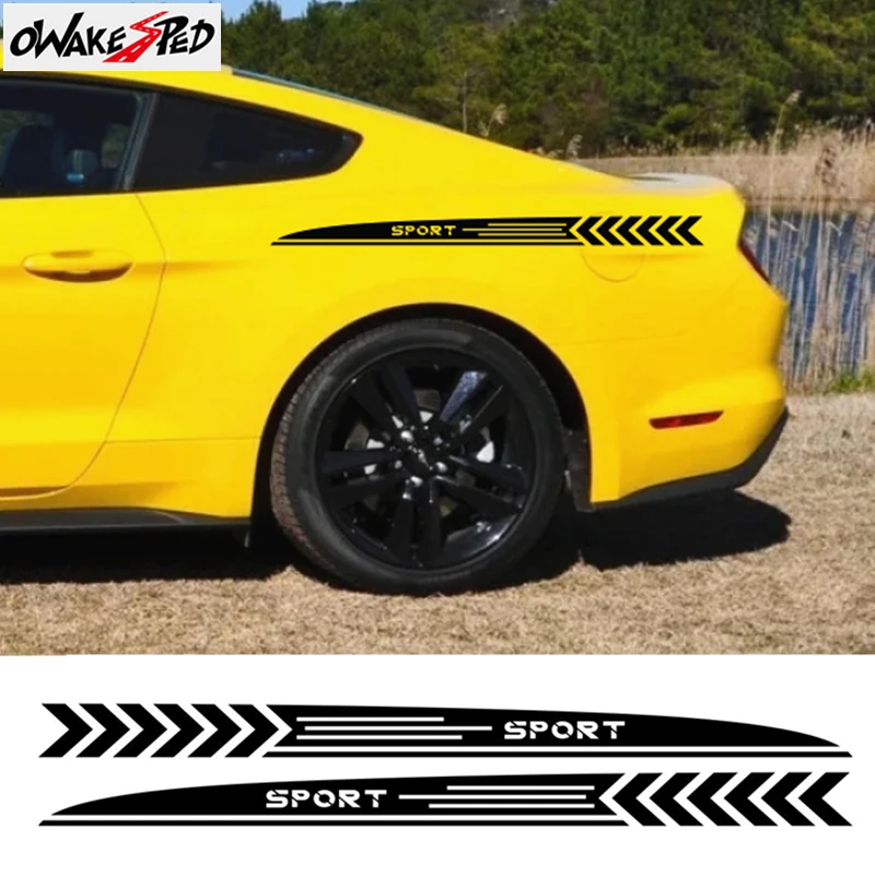 

2PCS Car Long Side Stripes Stickers Racing Sport Styling Auto Body Both Side DIY Vinyl Decals Automobiles Tuning Accessories