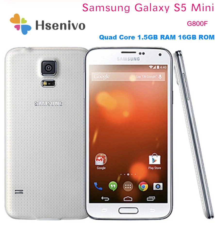 Samsung Galaxy S5 Mini G800F Refurbished-Original Unlocked G800A G800HQ 4.5 Inch Quad Core 1.5GB RAM 16GB ROM 8MP Camera Phone