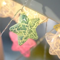 1pcs 10led20led fairy lights home decoration battery operated colorful crack star string lights for christmas decorations