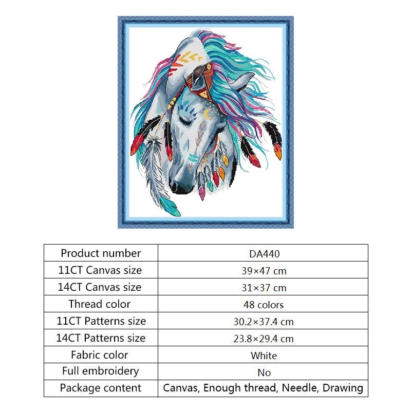Joy Sunday Cross Stitch Rainbow Horse Patterns 14CT 11CT Printed Fabric DIY Handwork Embroidery Kit DMC Needlework Set Wholesale | Дом и сад