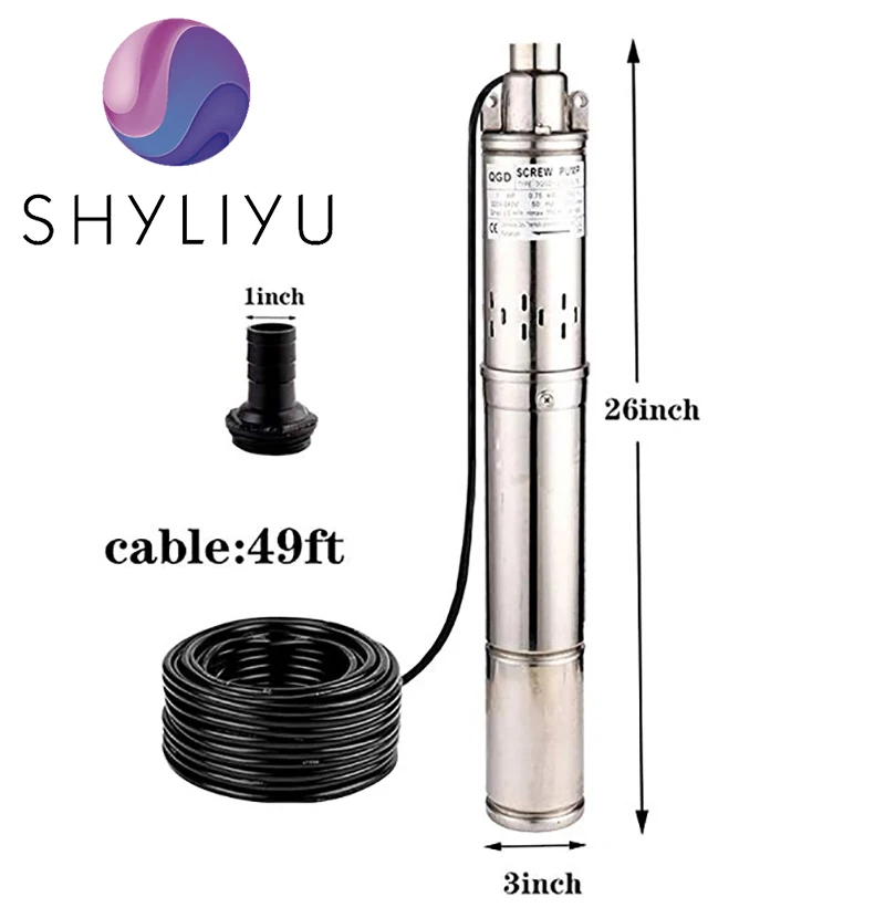 SHYLIYU 1HP 3 дюймовый отверстие погружной фотоэлектрический 220 В