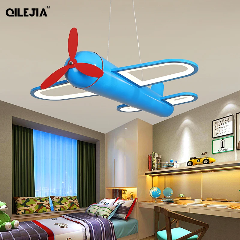 Подвесной светильник со светодиодным самолетом простой детский с мультяшным