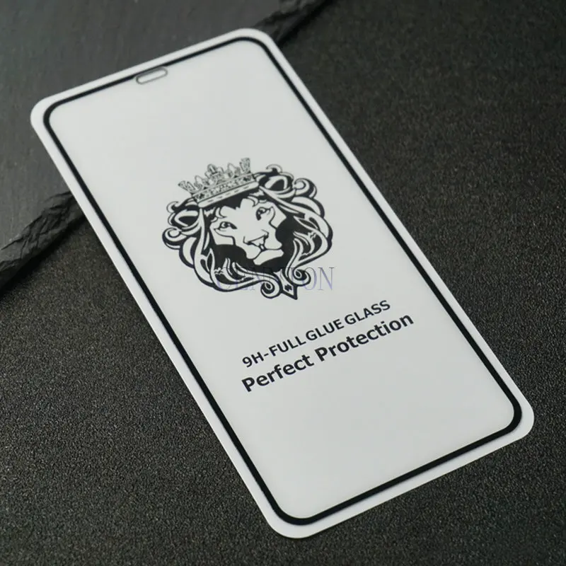 Lion Head Full Cover Glue Tempered Glass Screen Protector for iPhone 13 12 mini 5.4