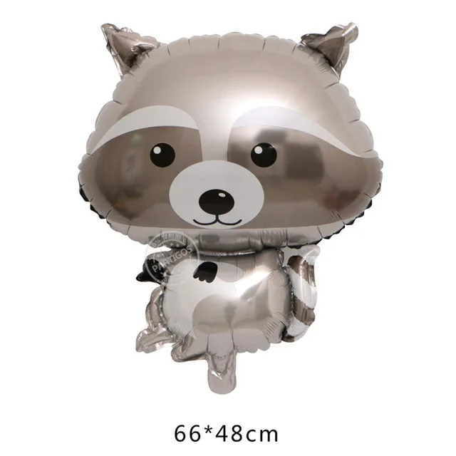 Raccoon 1 шт. большой джунгли Ежик лиса енот воздушные шары мультфильм воздушный шар из фольги в виде животного день рождения для вечеринки в стиле сафари Декор детские игрушки - Цвет: Raccoon