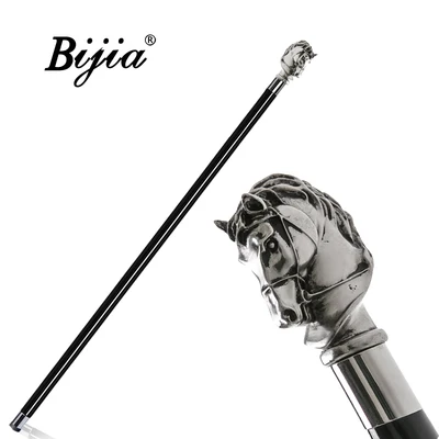 Silver horse BIJIA джентльмен трость domineering ручка в виде животного скипетр креативный подарок civilized трость - Цвет: Silver horse
