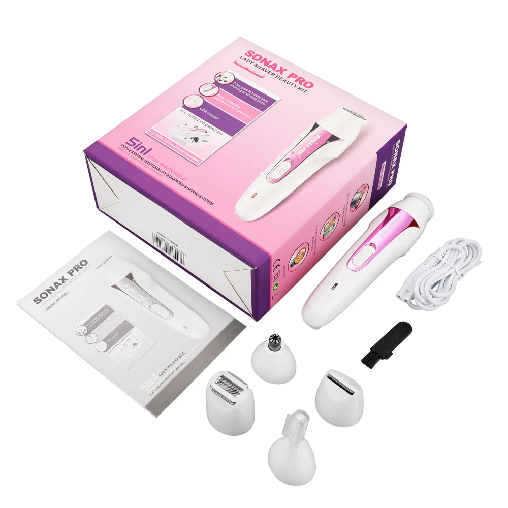 

5 in 1 Epilator Female Eyebrow Trimmer Women Lady's Shaver Hair Removal Epilator Face Bikini Depilatory Nose Ear Hair Clipper