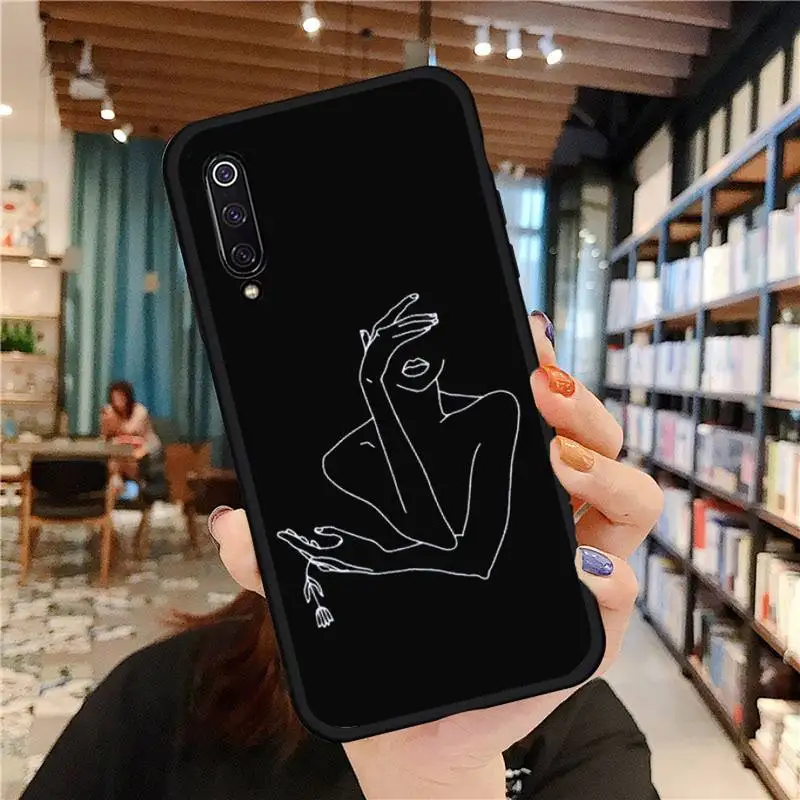 

Elegant Beauty Curved Line Phone Case For Xiaomi Redmi 7 9t 9se k20 mi8 max3 lite 9 note 8 9s 10 pro