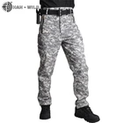 Тактические Брюки HAN WILD, мягкие флисовые брюки-карго, мужские военные брюки, камуфляжные армейские брюки, повседневные водонепроницаемые брюки унисекс