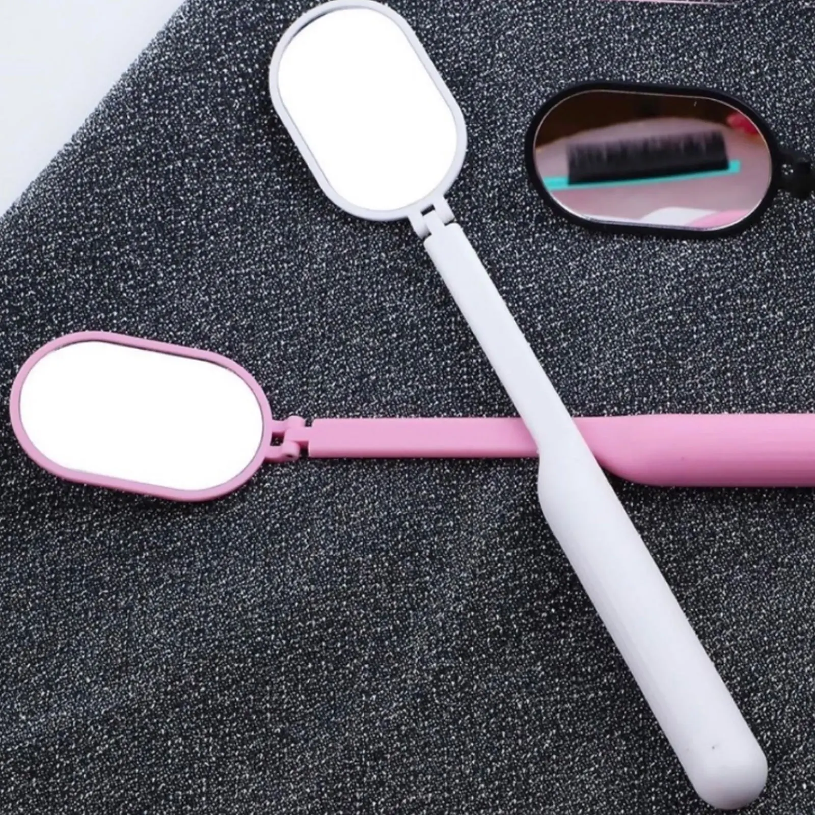 

Magnifying Checking Eyelash Extension Grafting Mirror Acrylic Handle Plastic Mouth Oral Teeth Care Eyelashes Makeup Tool